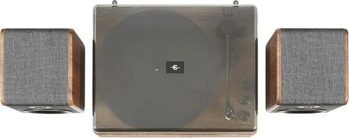Vista 23 de Crosley CR7501A-CL Nocturne - Tocadiscos Bluetooth de 2 velocidades con altavoces estéreo a juego, color carbón