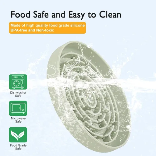 Vista 6 de Anipaw Cuencos de silicona para perros, comederos de succión de laberinto para mascotas, tapete para lamer rompecabezas para reducir la velocidad