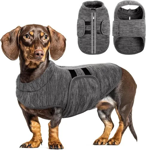Vista 12 de Queenmore Suéter para Perros Grandes, Chaleco Pullover de Vellón Suave Chaqueta para Perros con Agujero para Correa, Ropa Cálida de Invierno