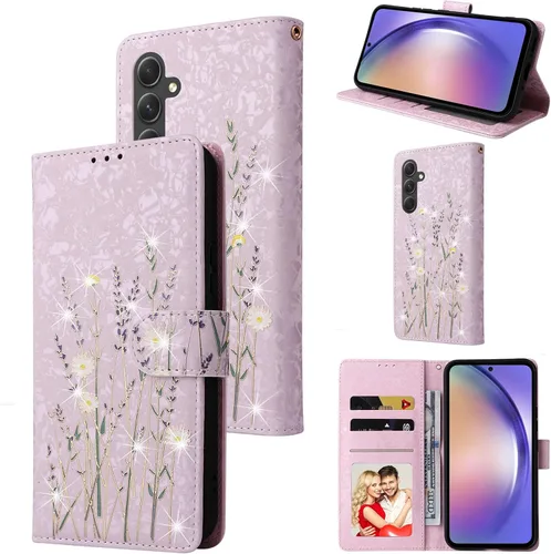 Vista 17 de UEEBAI Funda tipo billetera para Samsung Galaxy A16 4G/5G, cubierta de cuero PU con soporte, bloqueo RFID, funda flip con ranuras para tarjetas