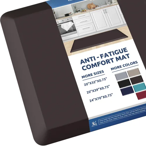 Vista 17 de KitchenClouds Alfombra de cocina acolchada anti fatiga, 17.3 x 60 pulgadas, impermeable, antideslizante, tapete de escritorio cómodo, para cocina