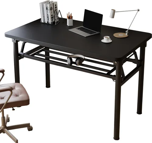 Vista 8 de Escritorio plegable, escritorio plegable de 31.5 pulgadas para espacios pequeños, escritorio plegable para computadora que ahorra espacio, diseño
