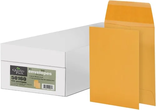 Quality Park Sobres de monedas #1, 2 1/4 x 3 1/2, gomados, piezas pequeñas, sobres de joyería y semillas para jardín, oficina, papel kraft de 24