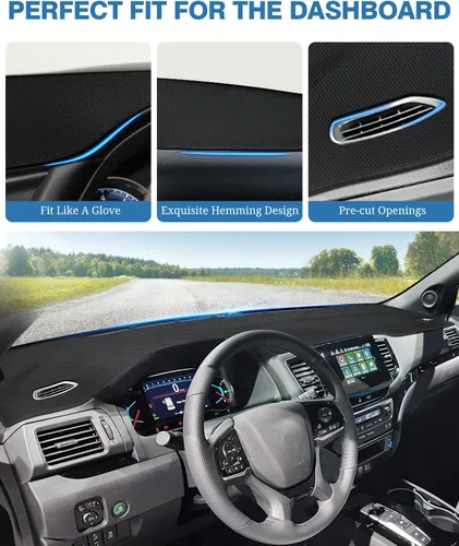 Vista 250 de FIILINES - Cubierta para tablero, accesorio para tablero de malla antideslizante, parasol sin reflejos y protector compatible con Toyota Tundra