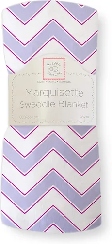 Vista 11 de SwaddleDesigns Marquisette - Manta para envolver pañales, muselina de algodón de alta calidad, cheurón azul