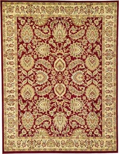 Vista 134 de Unique Loom - Colección Voyage - Alfombra redonda tradicional oriental, marrón, Polipropileno, Bronceado/Azul Claro