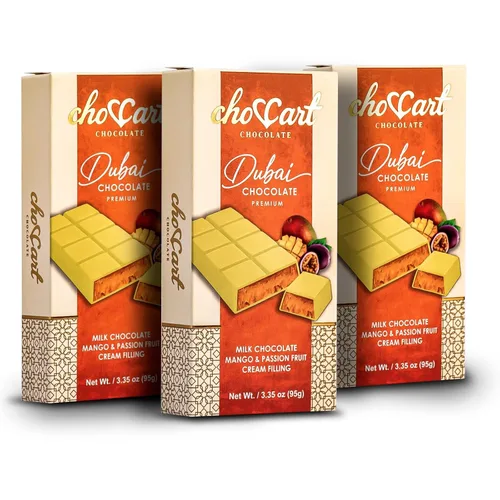 Vista 27 de ChocCart Dubai - Barra de chocolate con relleno de galletas y Kunafa, postre de chocolate con leche premium, estilo viral Knafeh, caja de regalo