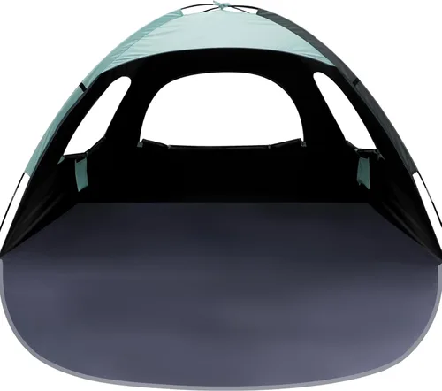 Vista 17 de WhiteFang - Tienda de campaña portátil con protección contra los rayos UV para la playa, refugio del sol para 3/4/6/8 personas, piso extensible