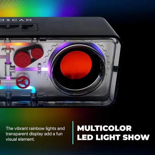 Vista 4 de Altavoz Bluetooth portátil - Altavoces duales inalámbricos Altavoz Bluetooth pequeño con luces Entrada de tarjeta AUX y TF Ideas de regalos