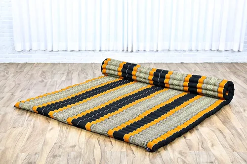 Vista 786 de Leewadee colchón tailandés enrollable para cama de invitados, tapete de yoga, para masaje tailandés, ecológico, orgánico y natural.