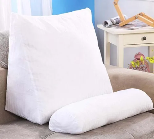 Vista 5 de Almohadas lumbares portátiles de cuña lavables para respaldo lumbar, cojín de respaldo almohada triangular de lectura con cremallera para sofá cama