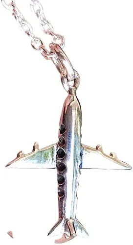 Navya Craft Silver Necklace with Aeroplane Pendant, 925 Sterling Silver Jewelry Christmas Anniversary Birthday Valentine Day, Gift wife her mother