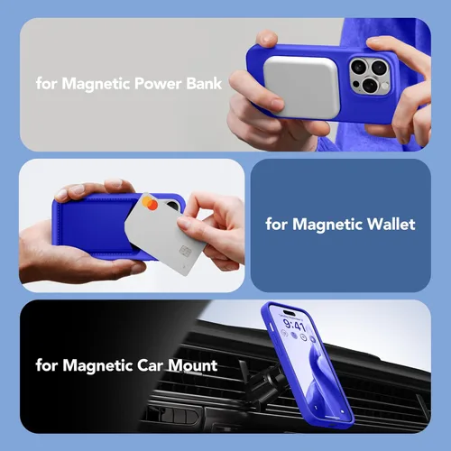 Vista 365 de GONEZ Funda magnética para iPhone 14, compatible con Magsafe, con protector de pantalla + protector de cámara, forro de microfibra antiarañazos