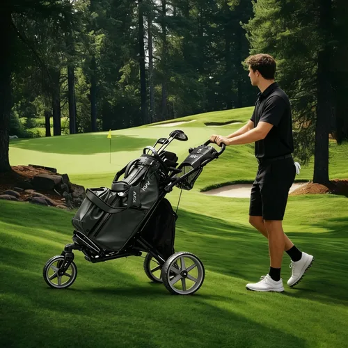 Vista 8 de KVV Bolsa de golf de 14 vías, bolsa de golf híbrida ligera con múltiples bolsillos, correas dobles y cubierta para lluvia, bolsa de golf premium