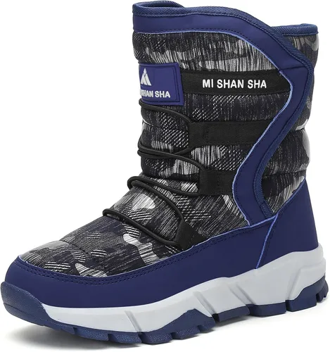Mishansha - Botas para la nieve para niño y niña, botas impermeables para el invierno, antideslizantes y cálidas para el clima frío (para niños
