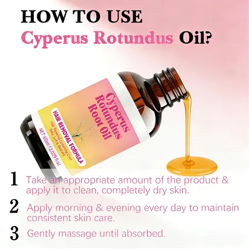 Vista 5 de Cyperus Rotundus Root 0il Aceite Cyperus Rotundus para depilación Reducción de vello Hidrata y calma la piel Adecuado para todo