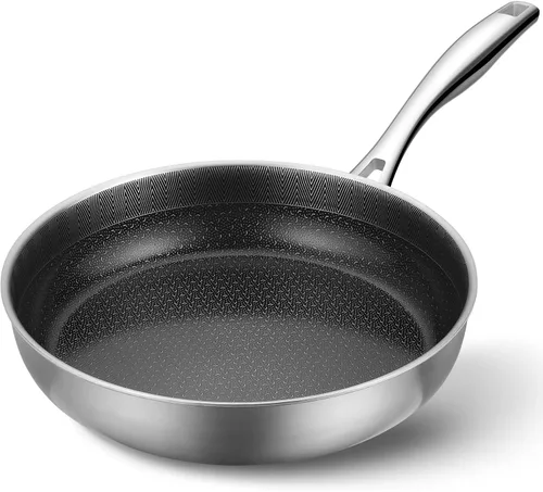 Vista 9 de PekGema Sartén antiadherente para freír en profundidad, sartén de cerámica de 12 pulgadas/4.5 cuartos con tapa, sartén para saltear con asa