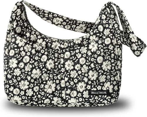 Bella Taylor Blakely - Bolso de hombro Hobo para mujer, bolso ligero de tela acolchada con bolsillos
