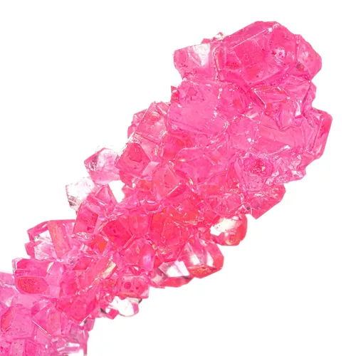 Vista 5 de Palitos de azúcar de caramelo de roca rosa claro y blanco, 12 caramelos envueltos individualmente, sabor a cereza y azúcar original