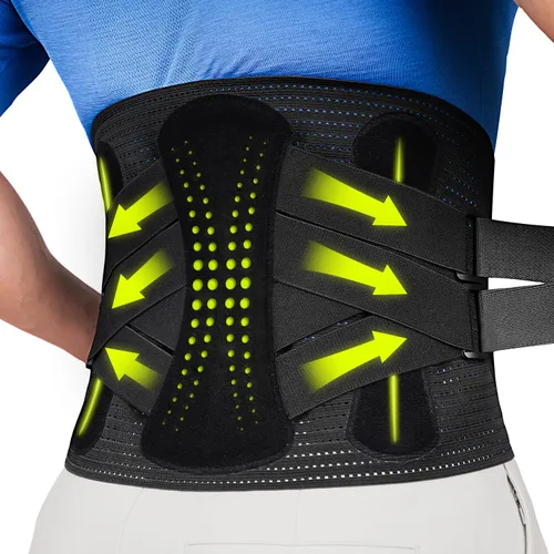 Vista 8 de Faja para la espalda para aliviar el dolor de espalda baja con soporte de abrazo bioquímico de 360 grados, cinturón de apoyo de espalda para hombres