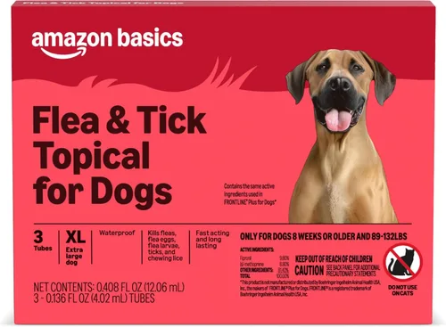 Marca Amazon – Solimo tratamiento tópico de pulgas y garrapatas para perros (pequeño, mediano, grande, extra grande)