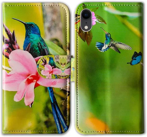 Vista 24 de Bcov Funda para iPhone XR, funda de piel con tapa y función atril para iPhone XR