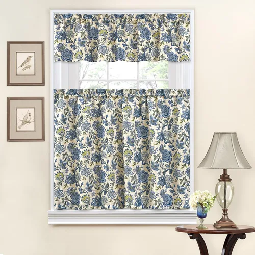Vista 16 de Waverly Forever Peony - Juego de edredón de 4 piezas, 100% algodón, estampado floral de bayas, tamaño matrimonial/queen, con 2 fundas de almohada