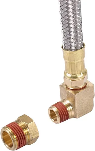 Vista 5 de Kit de montaje de válvula de drenaje de tanque extendido, tubo de acero trenzado flexible de 10 pulgadas 1/4 pulgadas NPT tubería para compresor