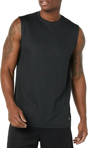 Vista 2 de Tienda Essentials Men's Active Performance Tech Muscle Sleeveless Tank Top Workout Shirt, Pack of 2