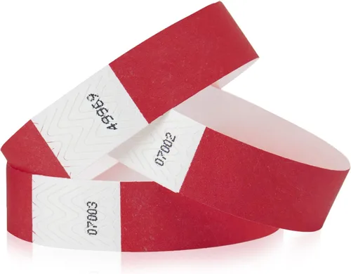 Vista 19 de Paquete variado de 1000 pulseras Wristco de 10 colores Tyvek para eventos, cómodas pulseras de papel resistentes a desgarros, pulseras