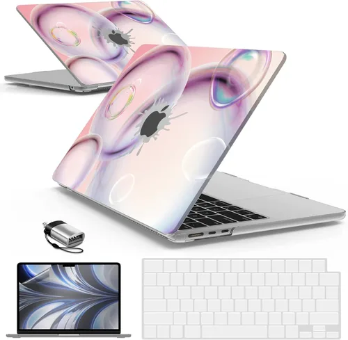 Vista 52 de IBENZER Compatible con MacBook Air 13 pulgadas 2025 2024 2023 2022 Funda M4 A3240 M3 A3113 M2 A2681, Funda Rígida y Cubierta de Teclado y Película
