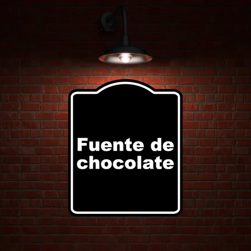 Vista 2 de Fuente de chocolate Spanish BLACK Minimalist Aluminum Composite Sign 20 x 24 inches