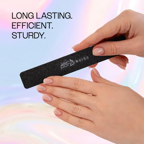 Vista 4 de 10 PIEZAS Limas de Uñas Profesionales PANA de Doble Cara Tamaño Jumbo - Negro, Grano 60/60 - Lima de Uñas Tipo Esmeril Lima Pulidora de Uñas