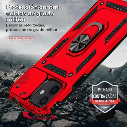 Vista 8 de SunStory Funda compatible con iPhone 12 Pro Max con protector de pantalla HD, cubierta de cámara deslizante y soporte de anillo giratorio