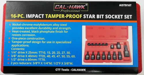 Vista 2 de 16 piezas IMPACT CR-MO STAR A prueba de manipulaciones TORX SOCKET TAMPER RESISTENTE PRUEBA CONDUCTOR
