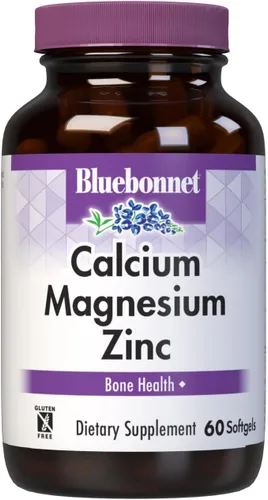 Bluebonnet Nutrición Calcio Magnesio Zinc Plus Vitamina D3, 1000 mg de Calcio, 500 mg de Magnesio y 15 mg de Zinc, 400 UI de Vitamina D3, Para