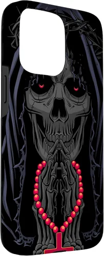 Vista 3 de iPhone 15 Pro Max Oraciones del Día de Muertos - Funda La Calavera Catrina Santa Muerte