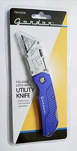 Nuevo plegable Loook Back Utility Knife Box Cutter para cortes rápidos a través de cartón, cordón de papel