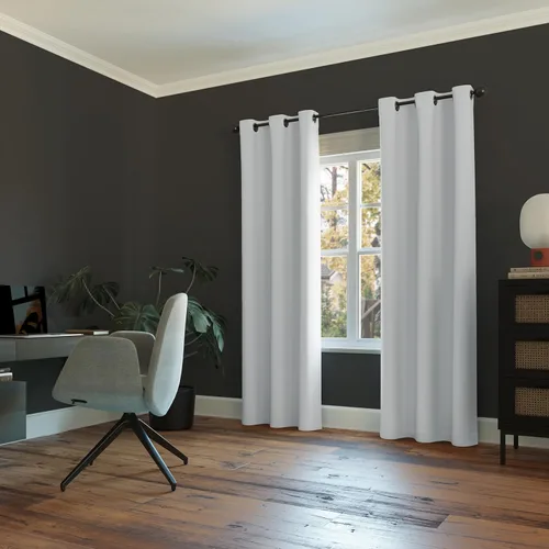 Vista 6 de Sun Zero Easton Energy Saving Blackout Panel de cortina con ojales, 40 "x 84", Dove Blanco roto