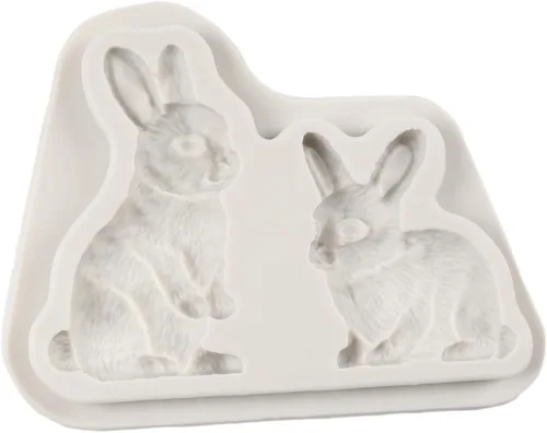 Vista 8 de Molde de silicona de conejo para fondant, molde de caramelo de chocolate para decoración de pasteles, decoración de cupcakes, pasta de goma