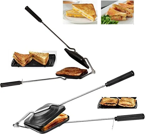 Sandwichera Estufa de gas, tostadora, sándwich, sartén caliente, sándwich, sándwiches tostados, antiadherente, sartén de desayuno a presión de doble