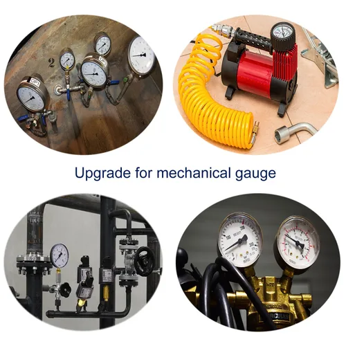 Vista 6 de Manómetro digital de baja presión con conector inferior NPT de 1/4 pulgadas y protector de goma de Uharbour, 0.35-15 psi, precisión 1% .F.S.