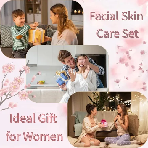 Vista 7 de Evolvique Japan Sakura Set de Cuidado de la Piel Regalos para Mujeres - Set de Cuidado de la Piel para Adolescentes de 8 Piezas - Cuidado de la Piel