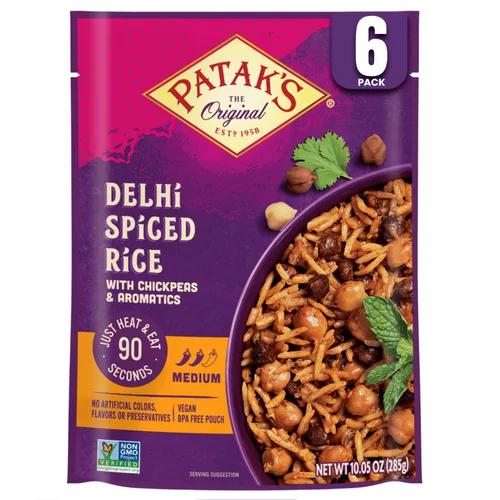 Vista 10 de Patak's Butter Chickpeas & Veggies – Comida vegetariana lista para comer – Curry indio suave con garbanzos, espinacas y verduras – Comida