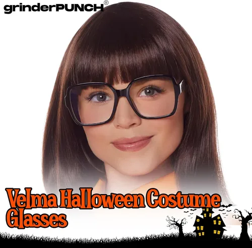 Vista 3 de grinderPUNCH Gafas transparentes de nerd negras de gran tamaño, para hombre y mujer, disfraz cuadrado