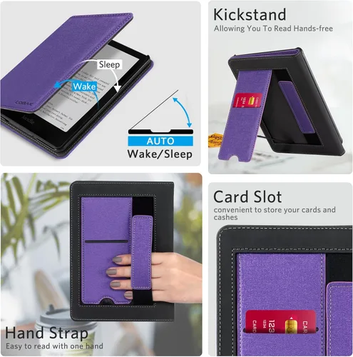 Vista 94 de CoBak Funda inteligente para Kindle Paperwhite de 6.8" de 11ª generación 2021 con función de encendido automático, ligera, delgada, de piel **Salvia