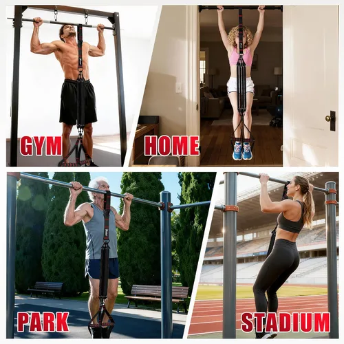 Vista 7 de Pull Up Assistance Bands, Heavy Duty Resistance Bands with Handles, Exercise Band with Door Anchor, Adjustable Workout Band Set for Pull Up Bar