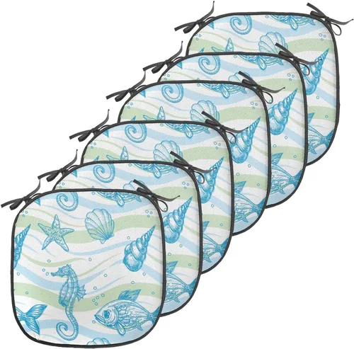 Vista 138 de Ambesonne Grunge Chair Seating Cushion, Retro Striped Background Pineapple Vintage Hippie Graphic, Anti-Slip Seat Padding for Kitchen & Patio