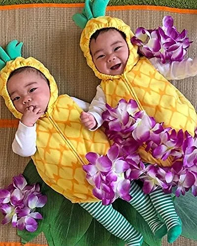 Vista 2 de fhutpw Ropa para bebés y niñas de 3, 6, 9, 12, 18, 24 meses, trajes de otoño, trajes de piña con capucha y medias a rayas