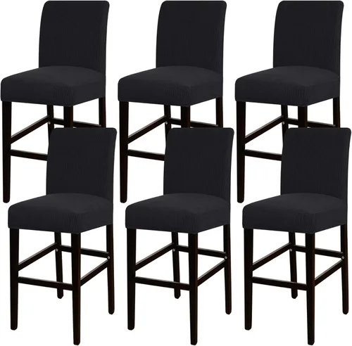 Vista 23 de Funda elástica para taburete de bar, taburete de mostrador, funda para silla de pub para comedor, cafetería, funda protectora para taburetes de bar